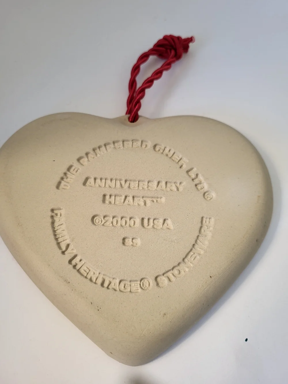 2000 Pampered Chef Anniversary Heart Stoneware Cookie Mold 6